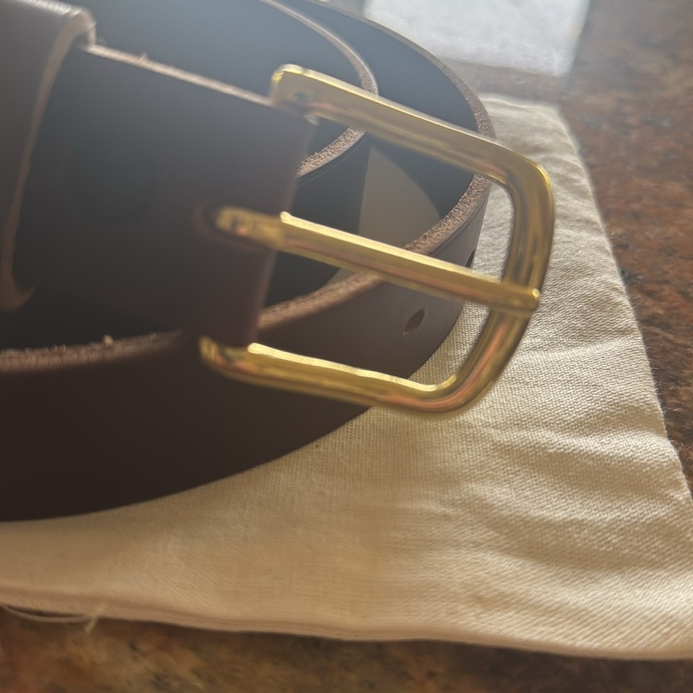 ALTSHA Men's Brown Leather Belt - Picture 5 of 13